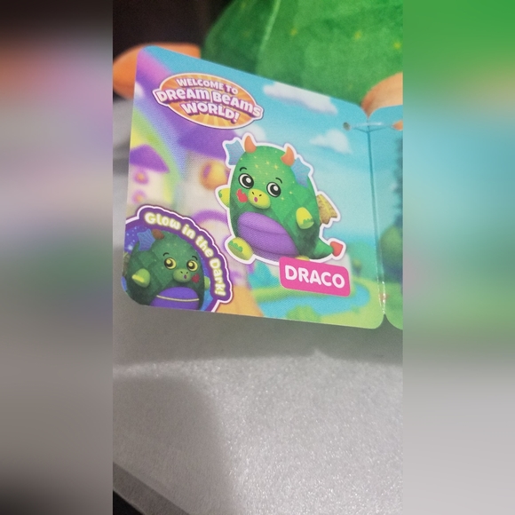 NWT Happy Line Dream Beams Draco the dragon 7.5" Glow in the Dark Plush - Picture 6 of 7